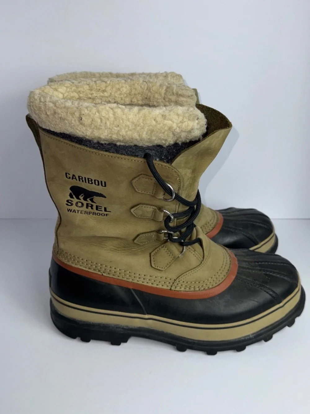 Sorel Caribou Wool Insulated Leather Boots Mens Size 11